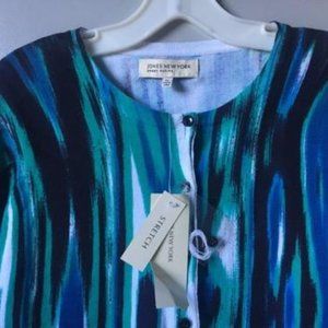 Jones New York Womens Long Sleeve Button Sweater pL